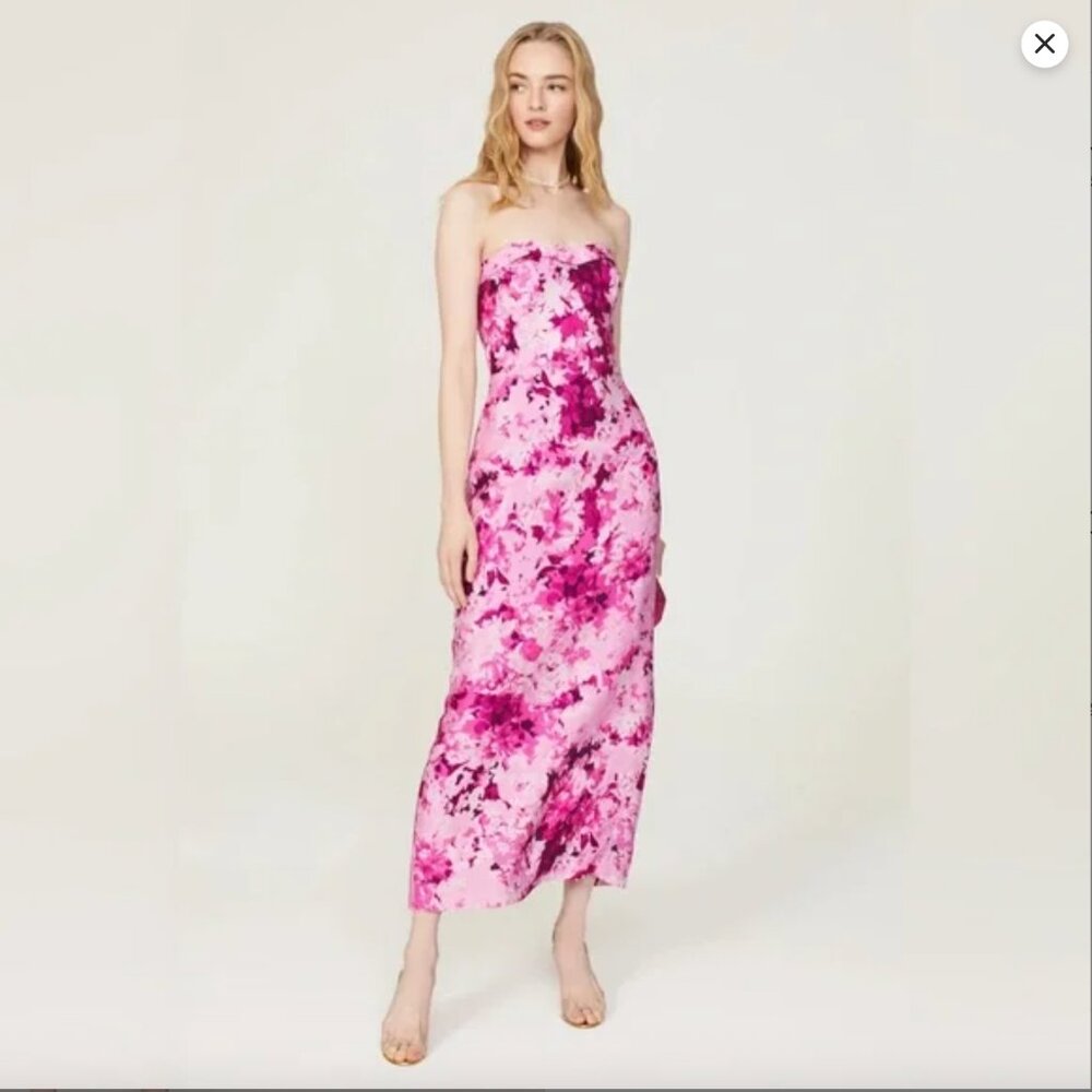 ML MONIQUE LHUILLIER Floral Faille Dress